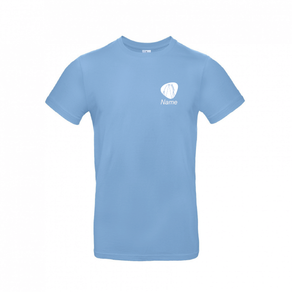 Unisex T-Shirt - Farbe blau mit App Werbung inkl. Name und Versand